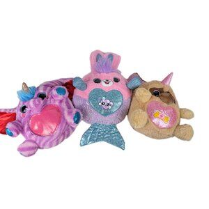 3 Zuru RAINBOCORNS Plushies coral bunny wild heart elephant & dog plush Read